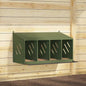 Olive green metal chicken nest box with 4 compartments