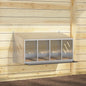 Olive green metal hen nesting box with 4 compartments