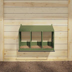 Nido para gallinas con 3 compartimentos de metal verde oliva