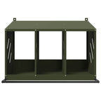 Nido para gallinas con 3 compartimentos de metal verde oliva