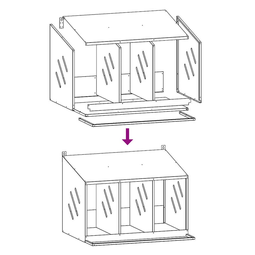 Nido para gallinas con 3 compartimentos de metal verde oliva