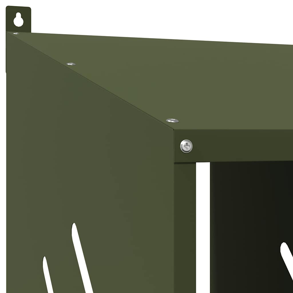Nido para gallinas con 3 compartimentos de metal verde oliva