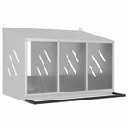 Nido para gallinas con 3 compartimentos plateado galvanizado