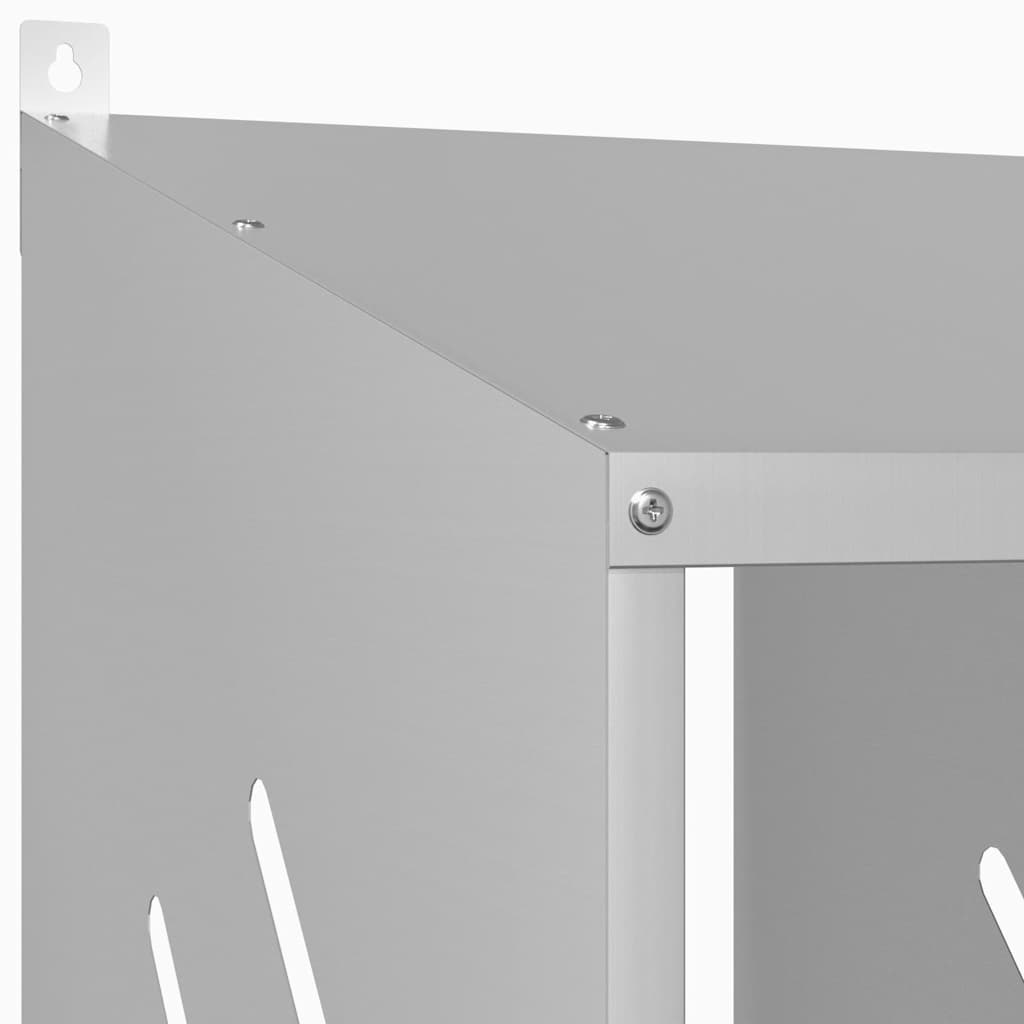Nido para gallinas con 3 compartimentos plateado galvanizado