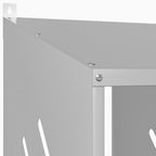 Nido para gallinas con 3 compartimentos plateado galvanizado