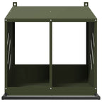 Nido para gallinas con 2 compartimentos de metal verde oliva