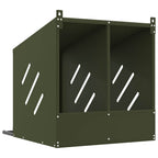 Nido para gallinas con 2 compartimentos de metal verde oliva