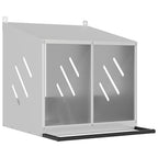 Nido para gallinas con 2 compartimentos plateado galvanizado