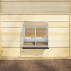 Nido para gallinas con 2 compartimentos plateado galvanizado