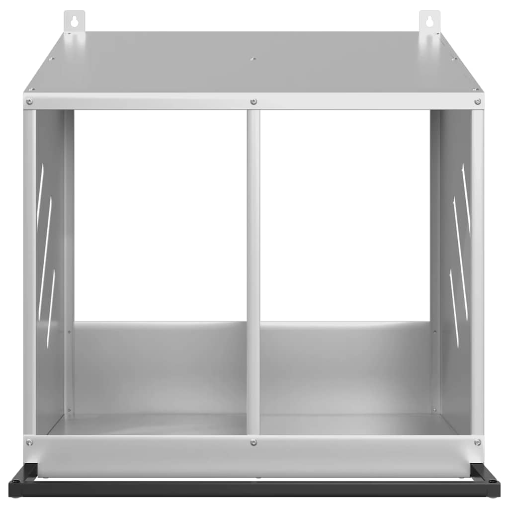 Nido para gallinas con 2 compartimentos plateado galvanizado