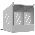 Nido para gallinas con 2 compartimentos plateado galvanizado