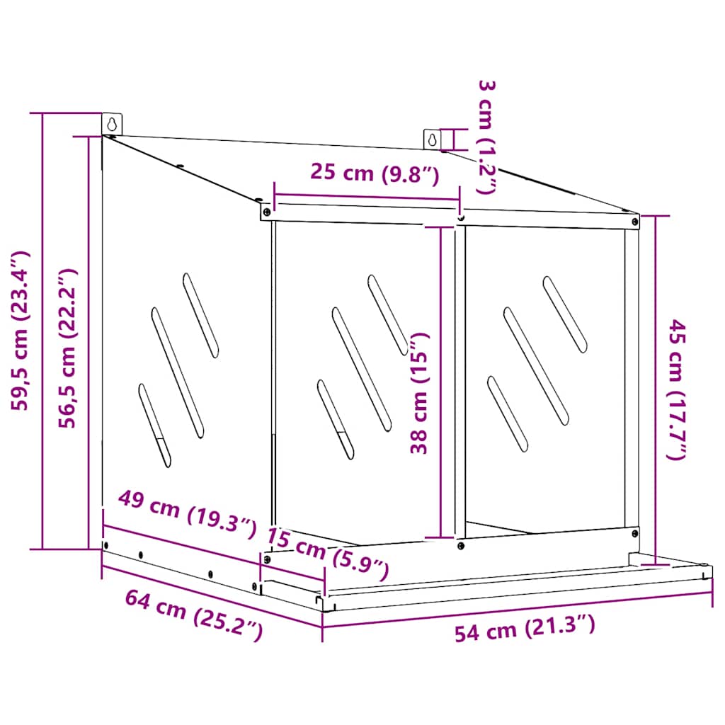 Nido para gallinas con 2 compartimentos plateado galvanizado