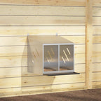 Nido para gallinas con 2 compartimentos plateado galvanizado