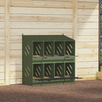 Nido para gallinas con 8 compartimentos de metal verde oliva