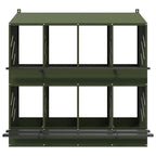 Nido para gallinas con 8 compartimentos de metal verde oliva