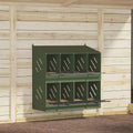 Nido para gallinas con 8 compartimentos de metal verde oliva