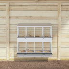 Nido para gallinas con 8 compartimentos plateado galvanizado