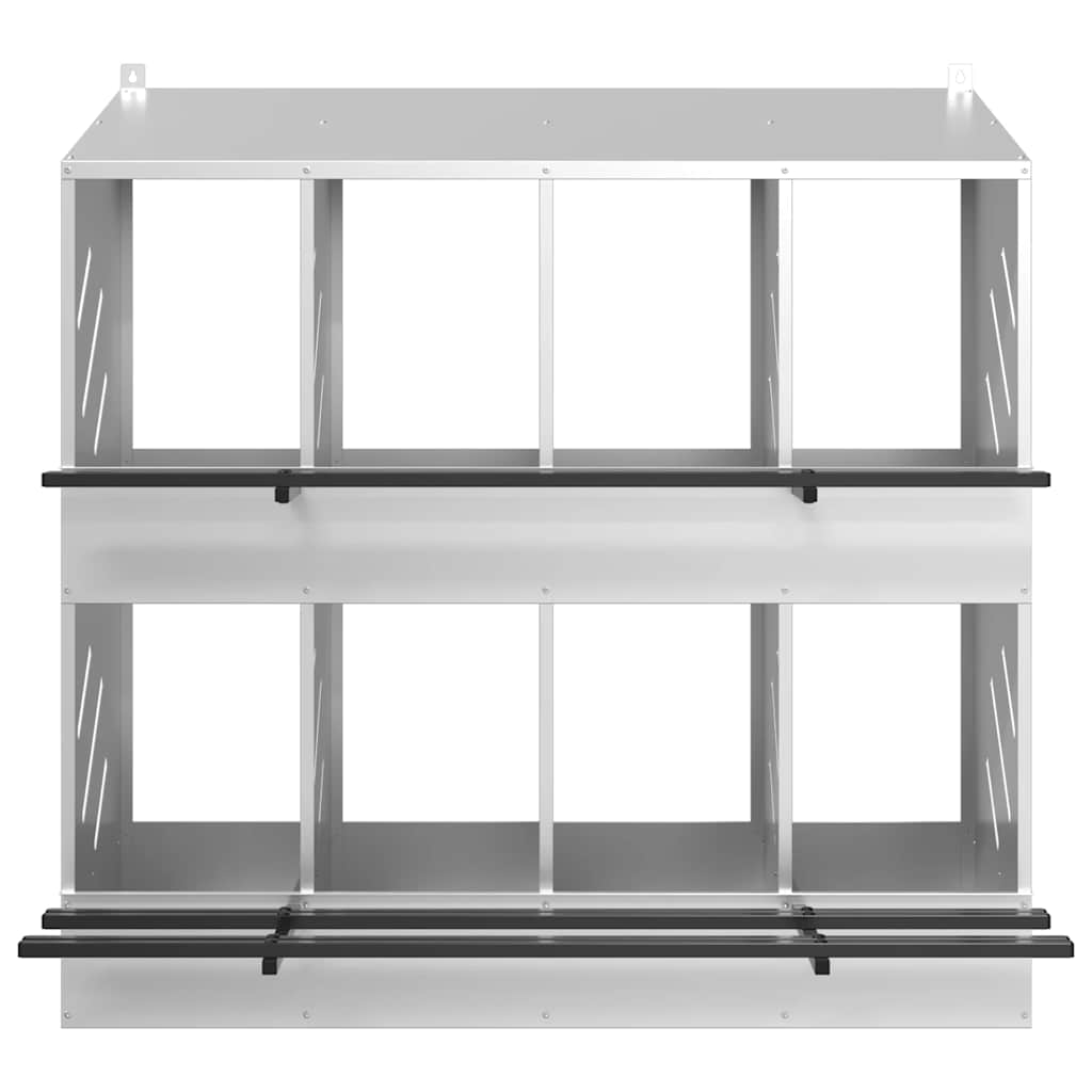 Nido para gallinas con 8 compartimentos plateado galvanizado