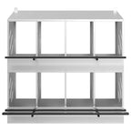 Nido para gallinas con 8 compartimentos plateado galvanizado