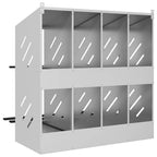 Nido para gallinas con 8 compartimentos plateado galvanizado