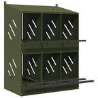 Nido para gallinas con 6 compartimentos de metal verde oliva