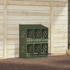 Nido para gallinas con 6 compartimentos de metal verde oliva