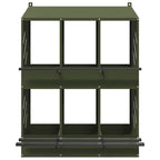 Nido para gallinas con 6 compartimentos de metal verde oliva