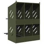 Nido para gallinas con 6 compartimentos de metal verde oliva
