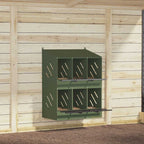 Nido para gallinas con 6 compartimentos de metal verde oliva