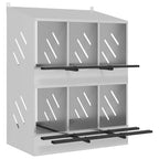 Nido para gallinas con 6 compartimentos plateado galvanizado