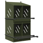 Nido para gallinas con 4 compartimentos de metal verde oliva