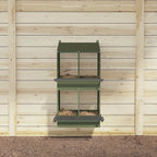 Nido para gallinas con 4 compartimentos de metal verde oliva