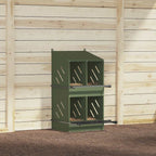 Nido para gallinas con 4 compartimentos de metal verde oliva