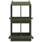 Nido para gallinas con 4 compartimentos de metal verde oliva