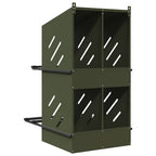 Nido para gallinas con 4 compartimentos de metal verde oliva