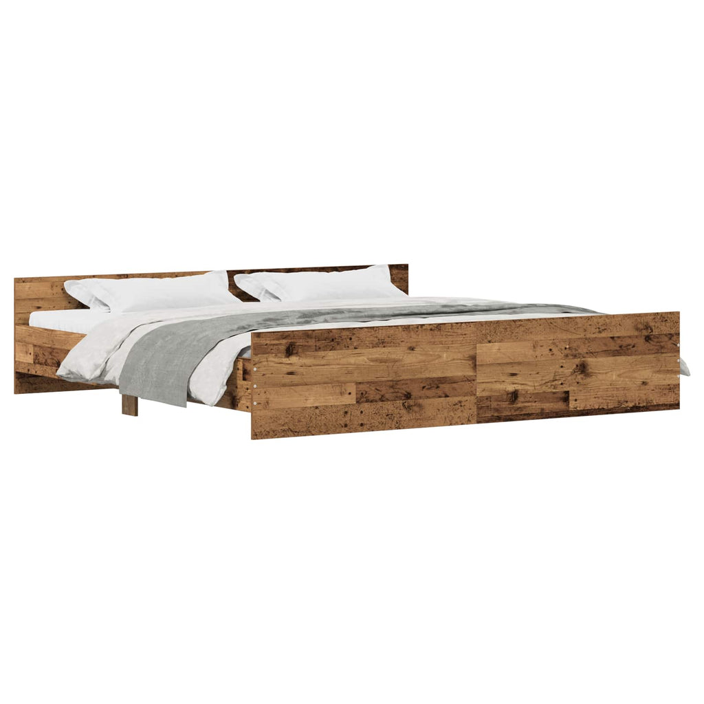 Estructura de cama con cabecera Madera Vieja 203 x 203 x 50 cm