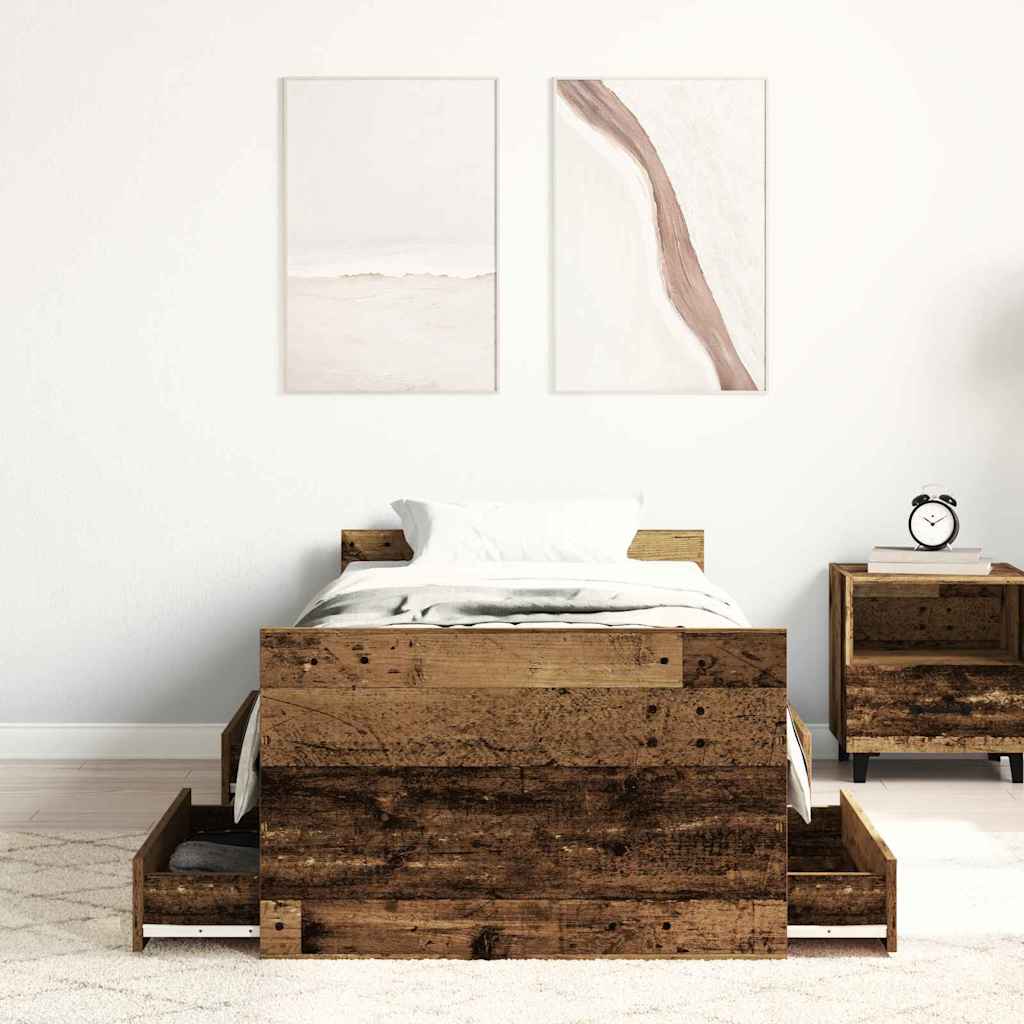 Estructura de cama con cabecera Madera Vieja 193 x 78 x 50 cm