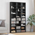 Cabinet para CDs con estante Roble Negro 101 x 23 x 177,5 cm