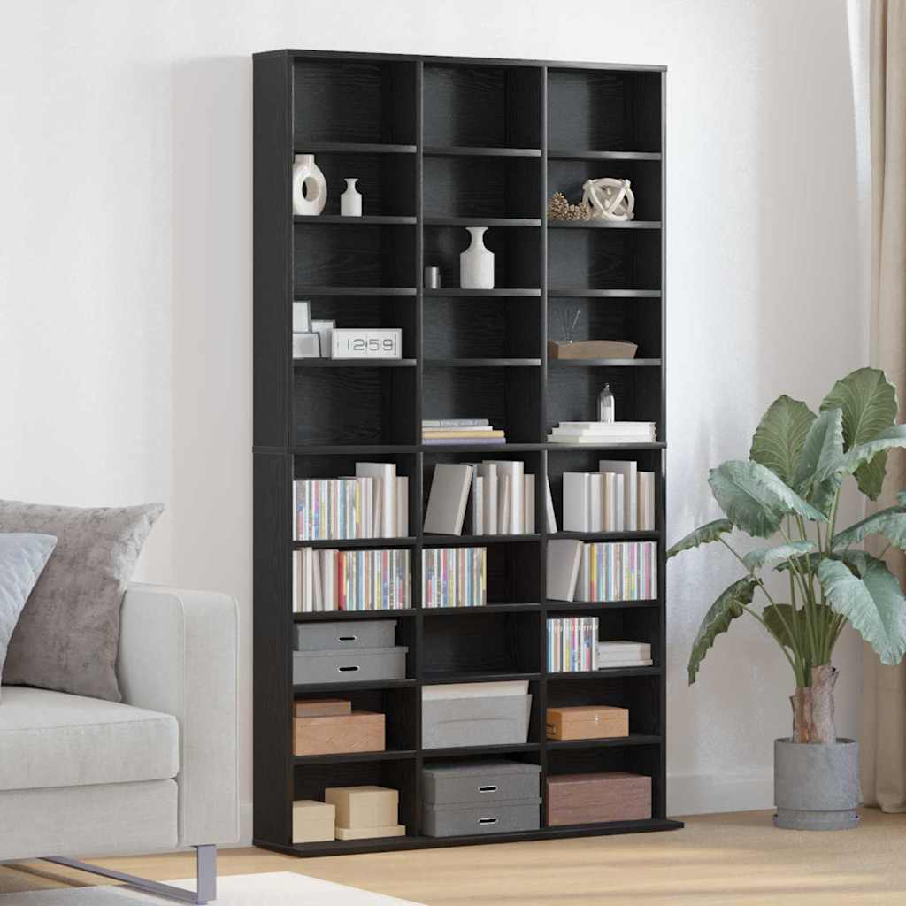 Cabinet para CDs con estante Roble Negro 101 x 23 x 177,5 cm