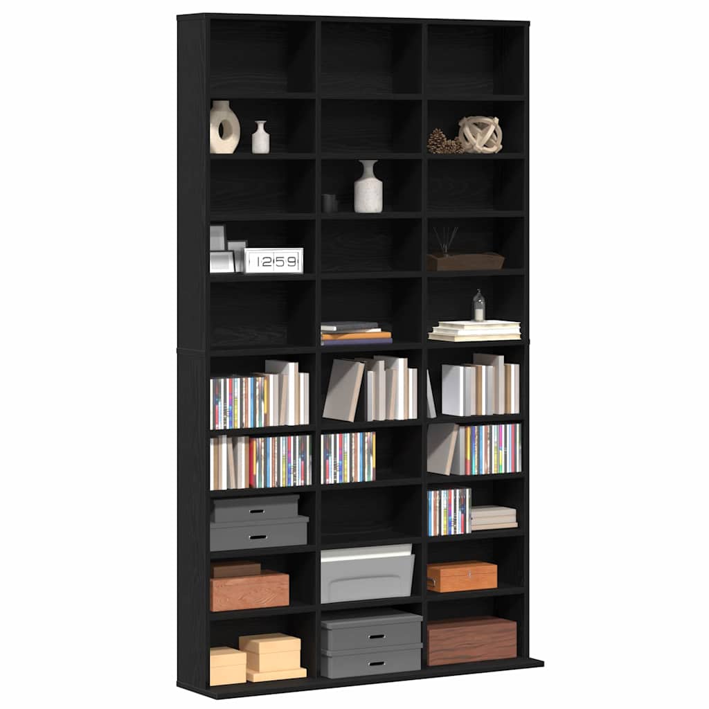 Cabinet para CDs con estante Roble Negro 101 x 23 x 177,5 cm