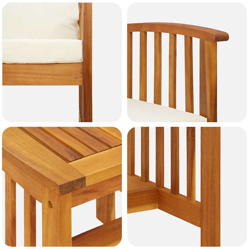 Conjunto de sofás de jardín con cojín 3 pcs Aceite Natural
