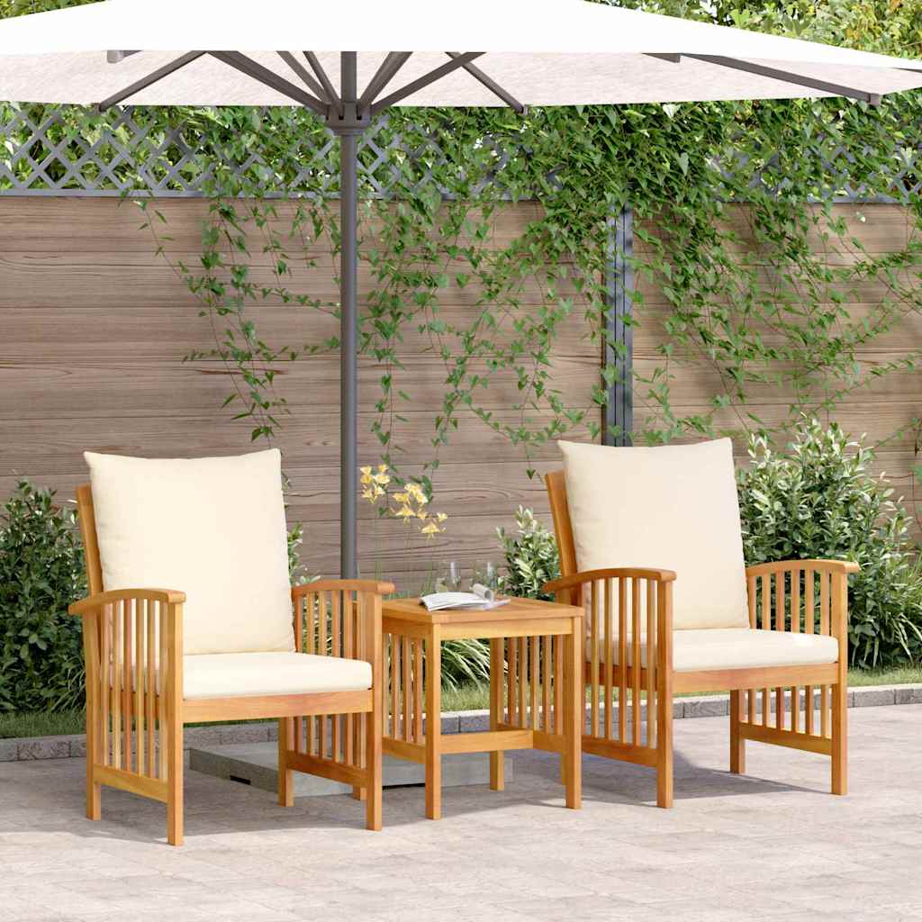 Conjunto de sofás de jardín con cojín 3 pcs Aceite Natural