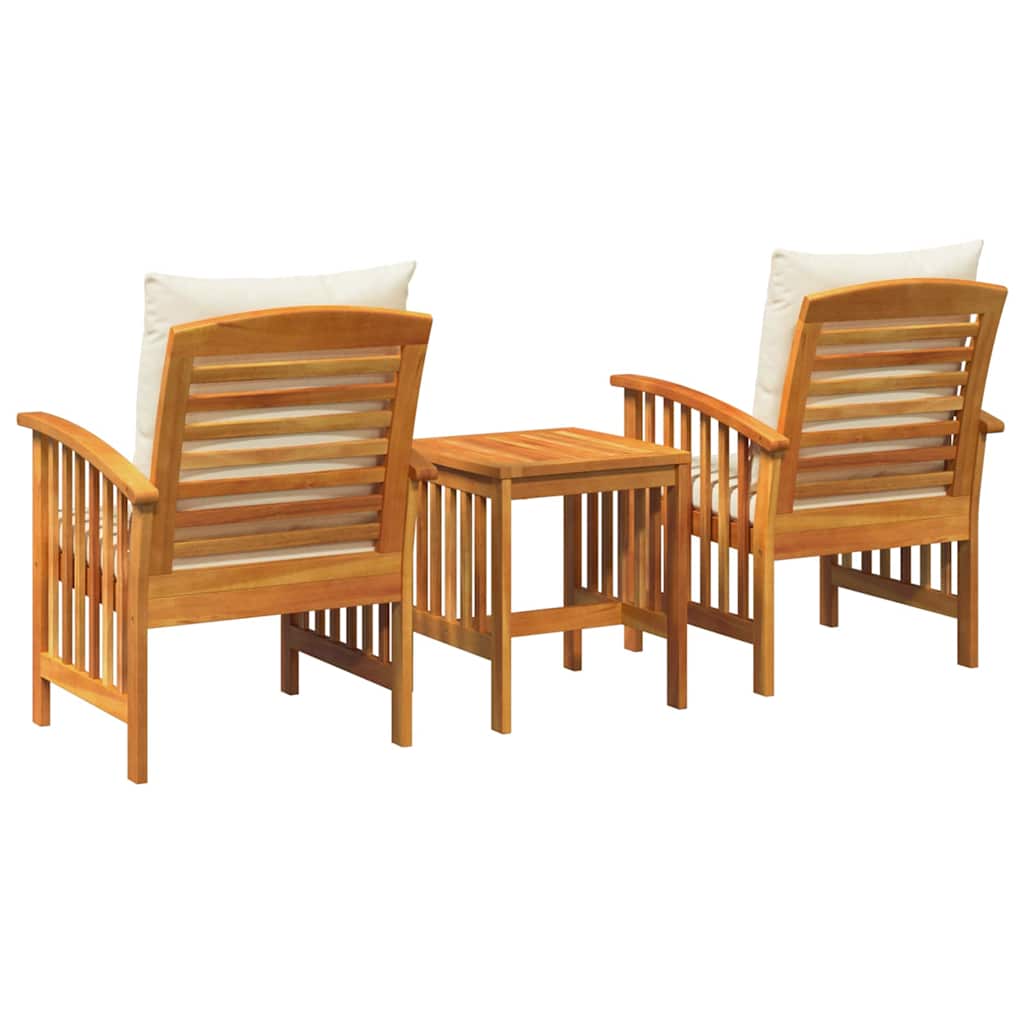 Conjunto de sofás de jardín con cojín 3 pcs Aceite Natural