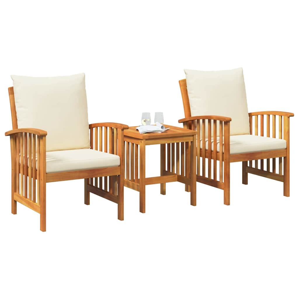 Conjunto de sofás de jardín con cojín 3 pcs Aceite Natural