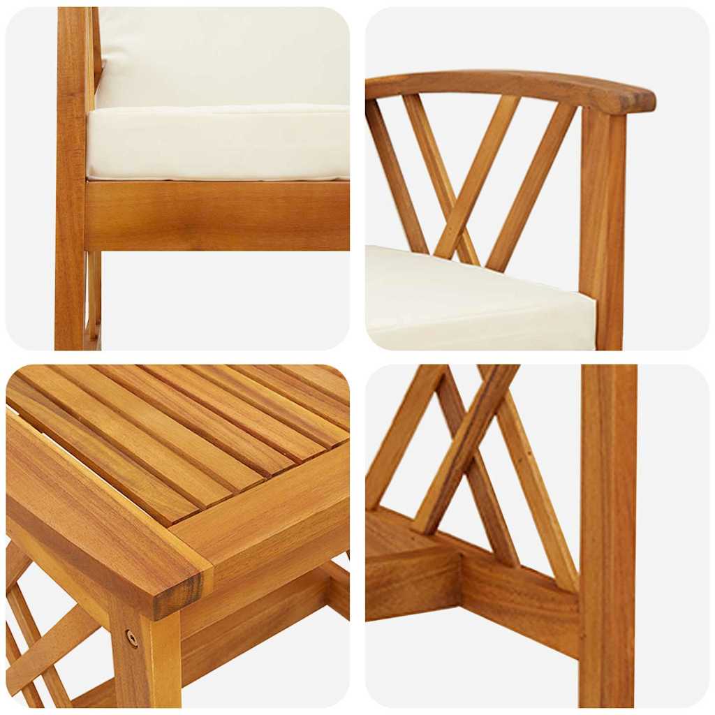 Conjunto de sofás de jardín con cojín 3 pcs Aceite Natural