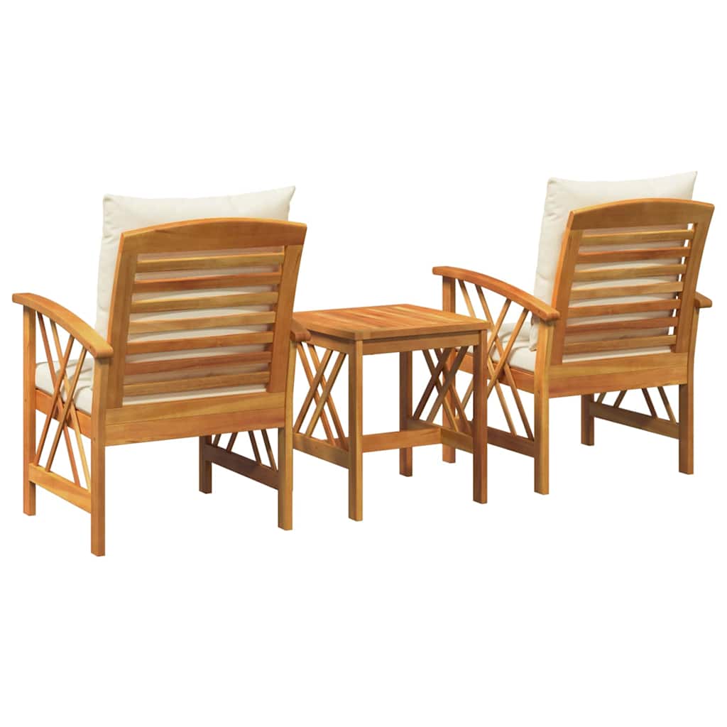 Conjunto de sofás de jardín con cojín 3 pcs Aceite Natural