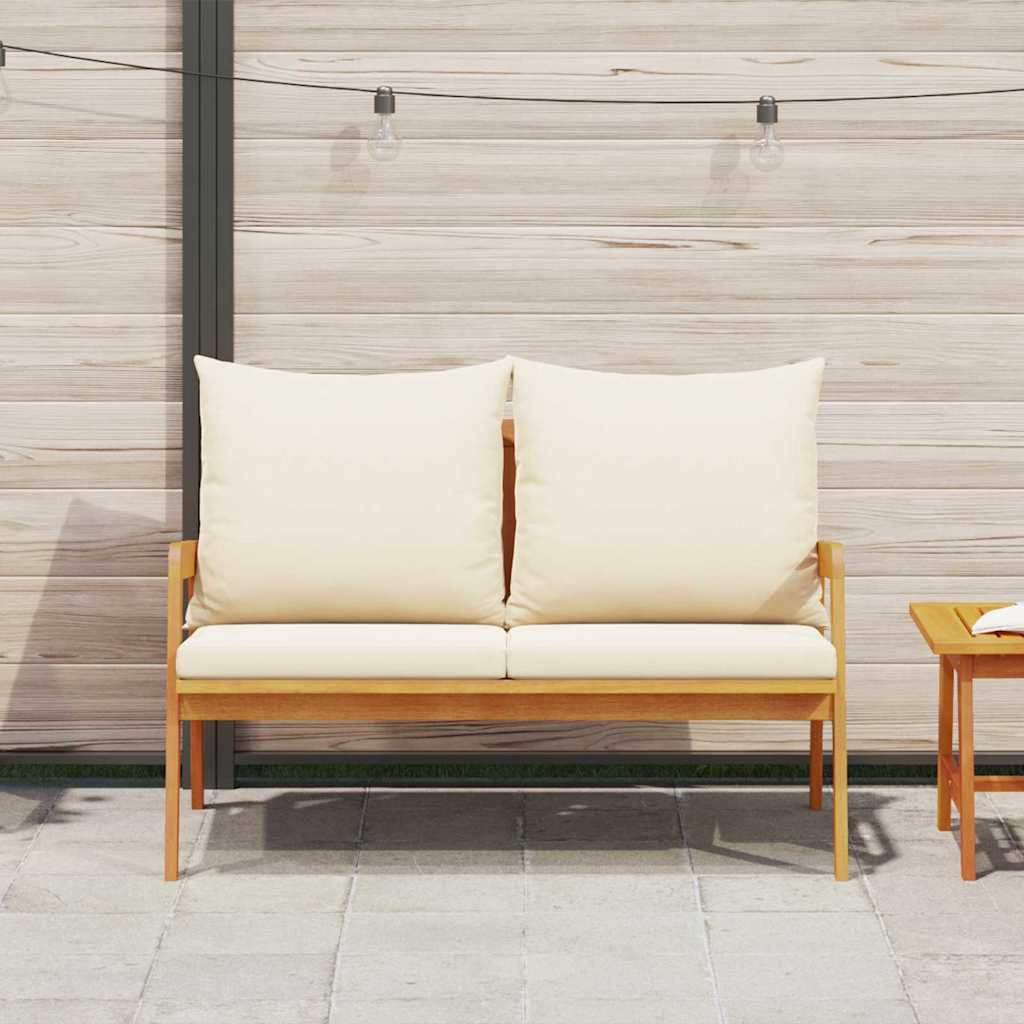Banco de jardín con cojín Aceite Natural 115 x 65 x 71 cm