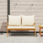 Banco de jardín con cojín Aceite Natural 115 x 65 x 71 cm