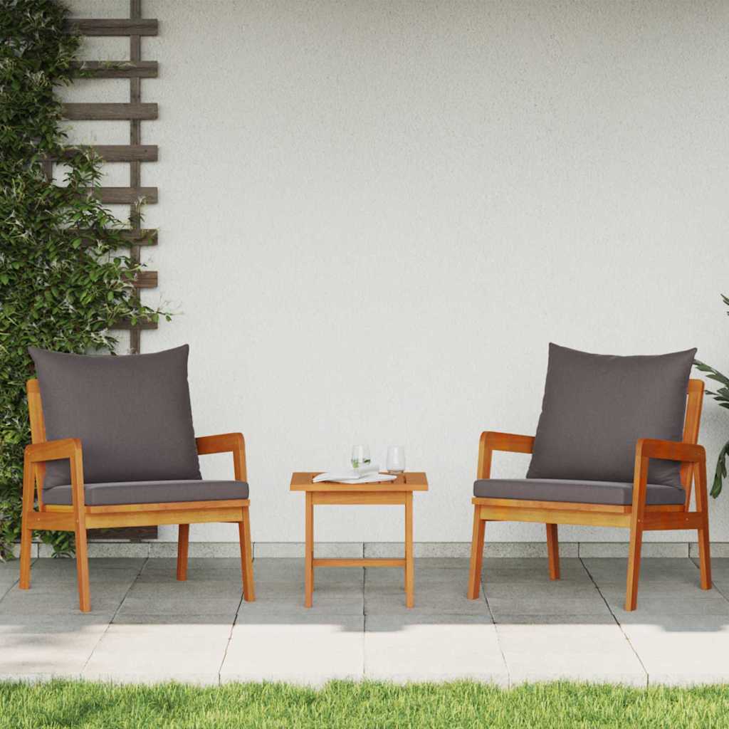 Silla de Jardín 2 Pieza Aceite Natural 65 x 59,5 x 72 cm