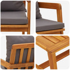 Conjunto bistro 2 pcs Aceite Natural Madera de Acacia Sólida